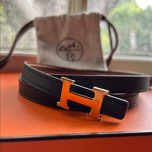 Hermès Narrow Belt. Reversible Leather Strap ⭐️? main image 9